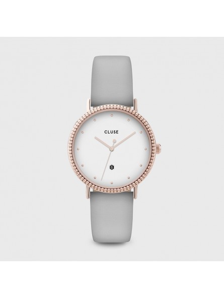 Montre Femme Cluse style minimaliste au cadran rond gris CW0101209001