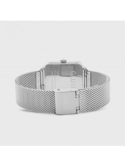 Montre Femme Cluse tétragone cadran blanc, Bracelet acier argent - CW0101207003