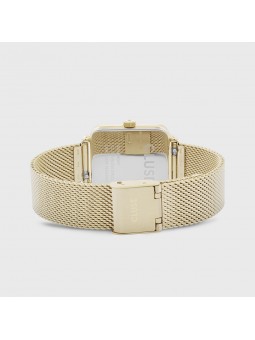 Montre Femme Cluse Tétragone cadran blanc, Bracelet acier or - CW0101207002