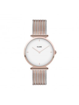 Montre Femme Cluse Triomphe cadran blanc, bracelet acier, bicolore - CW0101208001