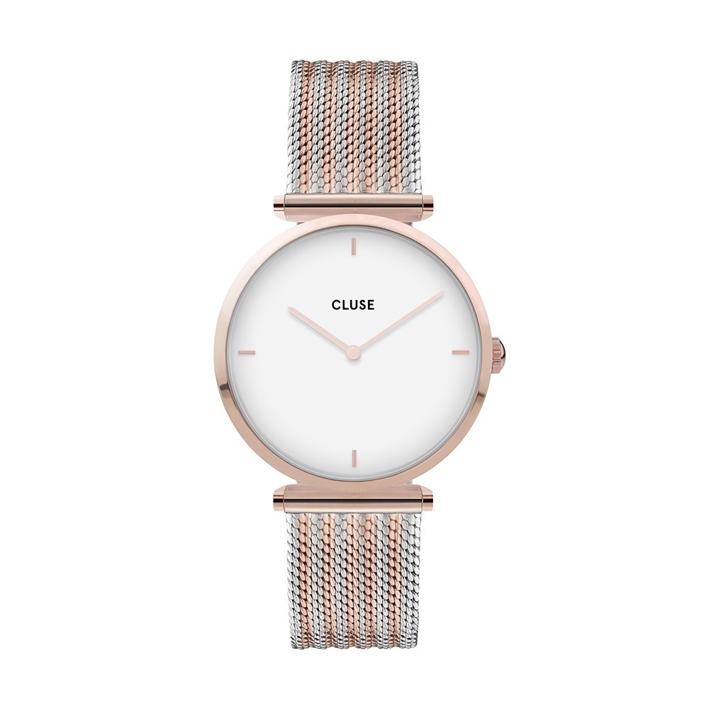 Montre Femme Cluse Triomphe cadran blanc, bracelet acier, bicolore - CW0101208001