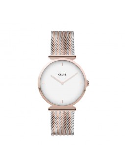 Montre Femme Cluse Triomphe cadran blanc, bracelet acier, bicolore - CW0101208001