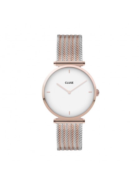 Montre Femme Cluse Triomphe cadran blanc, bracelet acier, bicolore - CW0101208001