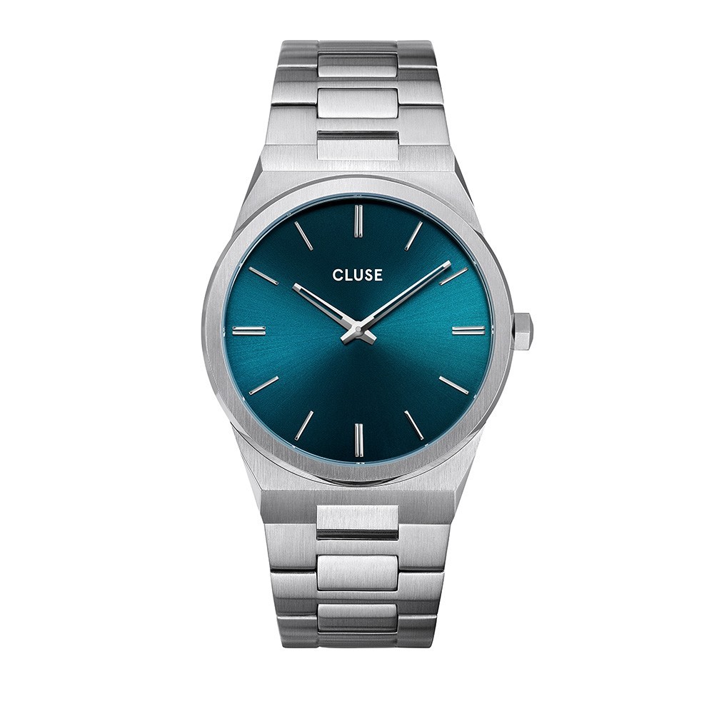 Montre Femme Cluse Vigoureux 40 H-Link, Silver, Petrol Blue, Silver bleu CW0101503003