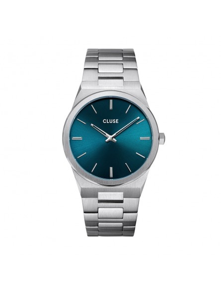 Montre Femme Cluse Vigoureux 40 H-Link, Silver, Petrol Blue, Silver bleu CW0101503003