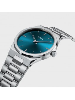 Montre Femme Cluse Vigoureux 40 H-Link, Silver, Petrol Blue, Silver bleu CW0101503003