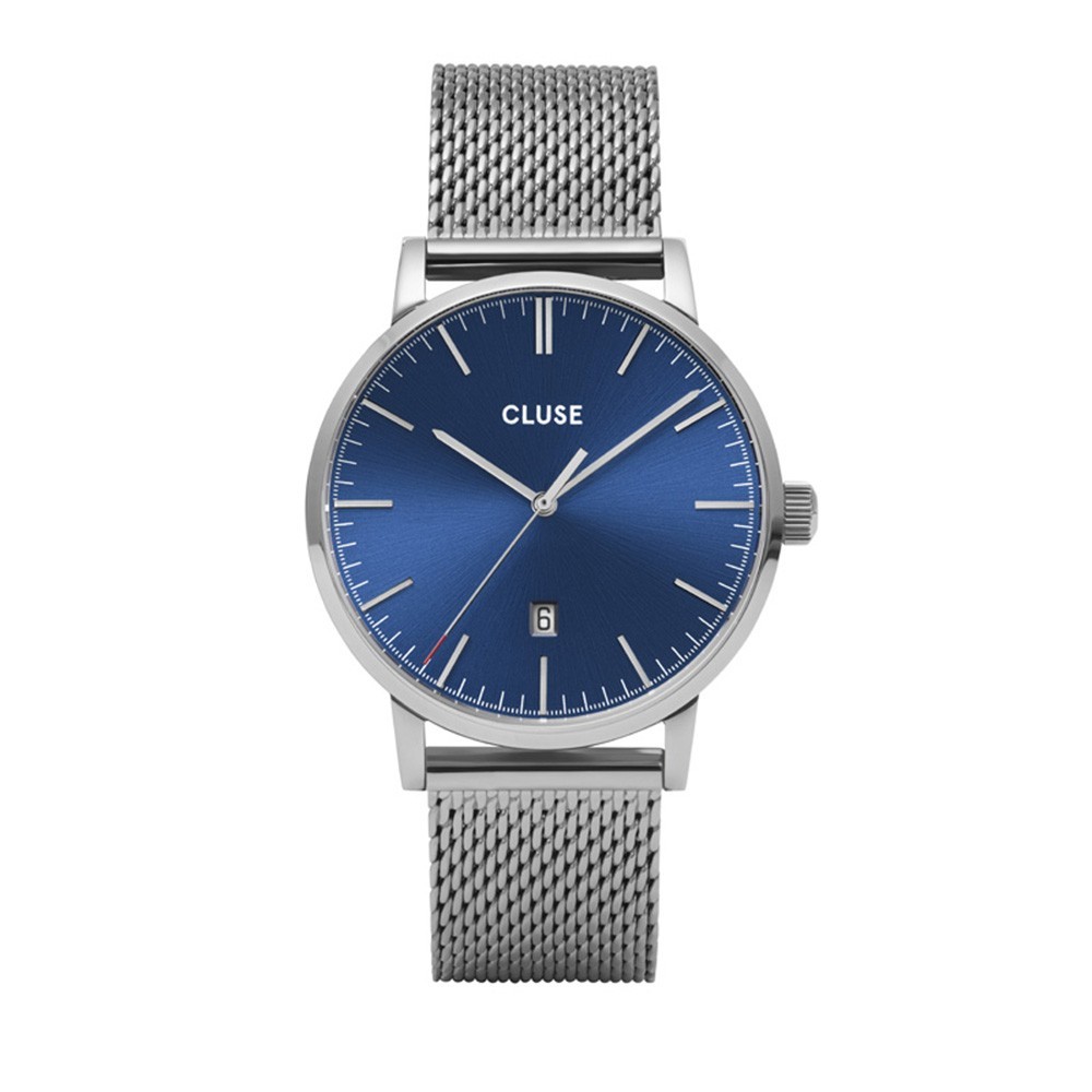 Montre Homme Cluse Aravis cadran bleu foncé, bracelet acier gris - CW0101501004