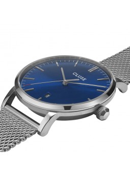Montre Homme Cluse Aravis cadran bleu foncé, bracelet acier gris - CW0101501004