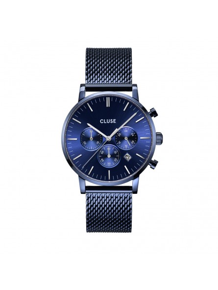 Montre Homme Cluse Aravis Chrono Mesh, Full blue bleu CW21001