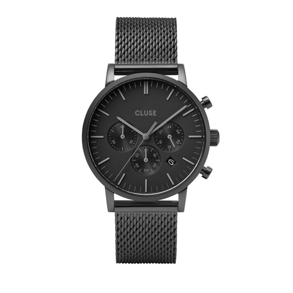 Montre Homme Cluse Aravis full black, bracelet en acier - CW0101502007