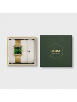 Montre Femme Cluse  La Tétragone Vert Acier Doré Milanais - CG10317