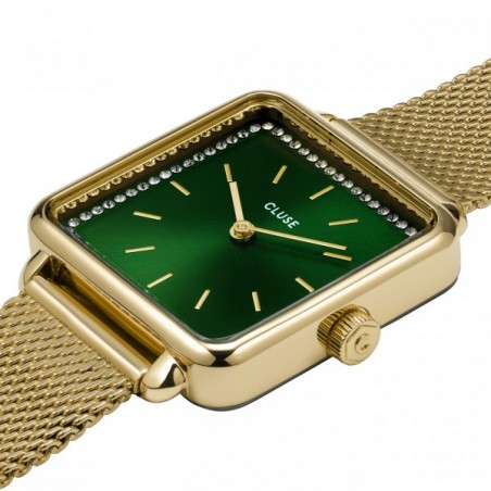 Montre Femme Cluse  La Tétragone Vert Acier Doré Milanais - CG10317