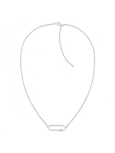 Collier Calvin Klein, collection Contemporary Elongated Oval, bijou acier référence 35000185