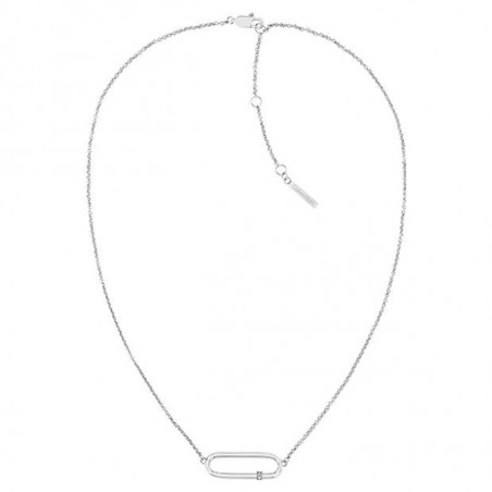 Collier Calvin Klein, collection Contemporary Elongated Oval, bijou acier référence 35000185