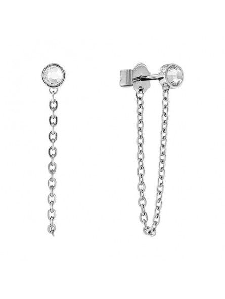 Boucles d'oreilles Calvin Klein, collection Contemporary Linked, bijou acier référence 35000107