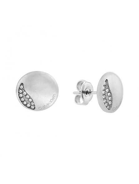 Boucles d'oreilles Calvin Klein, collection Timeless Minimal Circular, bijou acier référence 35000137