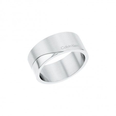 Bague Calvin Klein, collection Timeless Minimal Circular, bijou acier référence 35000198C
