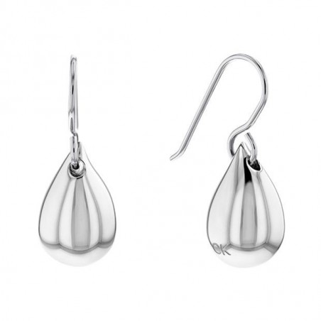 Boucles d'oreilles Calvin Klein, collection Sculptural Sculptured Drops, bijou acier référence 35000073