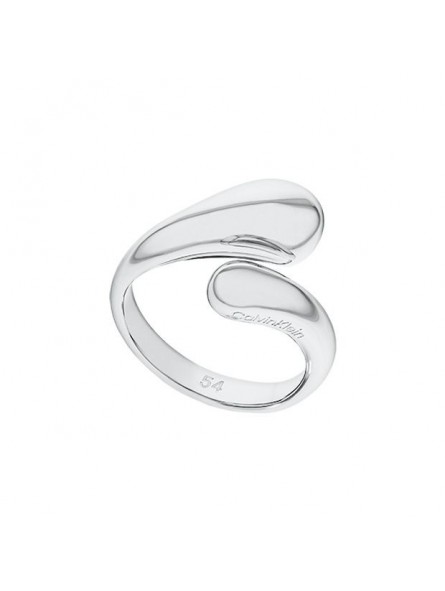 Bague Calvin Klein, collection Sculptural Sculptured Drops, bijou acier référence 35000192C