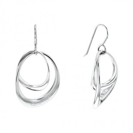 Boucles d'oreilles Calvin Klein, collection Sculptural Warped Rings, bijou acier référence 35000004