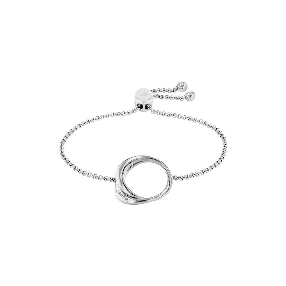Bracelet Calvin Klein, collection Sculptural Warped Rings, bijou acier référence 35000006