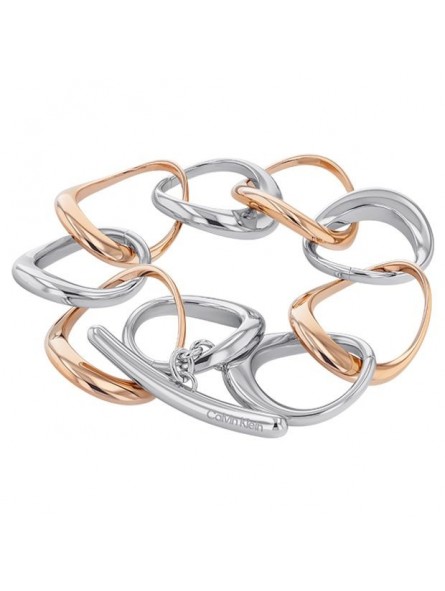 Bracelet Calvin Klein, collection Sculptural Warped Rings, bijou acier référence 35000007