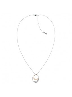 Collier Calvin Klein, collection Sculptural Warped Rings, bijou acier référence 35000008
