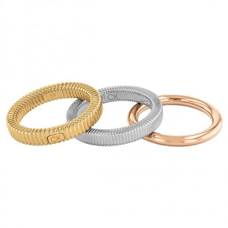 Bague Calvin Klein, collection Contemporary Playful Repetition, bijou acier référence 35000027C