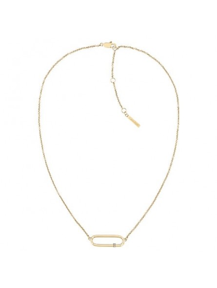 Collier Calvin Klein, collection Contemporary Elongated Oval, bijou acier référence 35000186