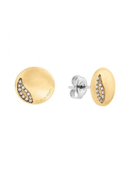 Boucles d'oreilles Calvin Klein, collection Timeless Minimal Circular, bijou acier référence 35000138