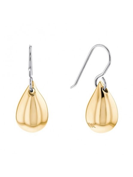 Boucles d'oreilles Calvin Klein, collection Sculptural Sculptured Drops, bijou acier référence 35000074