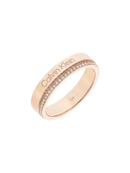 Bague Calvin Klein, collection Timeless Minimal Linear, bijou acier référence 35000202B