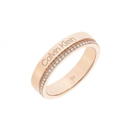 Bague Calvin Klein, collection Timeless Minimal Linear, bijou acier référence 35000202D