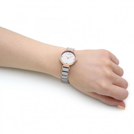 Montre Femme CALVIN KLEIN Minimalistic T Bar Bicolore Cadran Blanc- 25200139