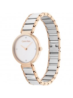 Montre Femme Calvin Klein Minimalistic T Bar Bicolore Cadran blanc- 25200139