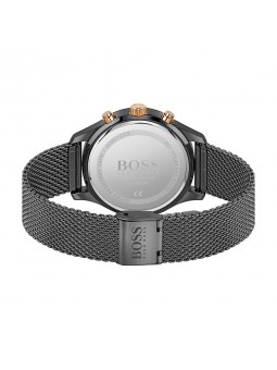 Montre Homme Hugo Boss Associate  - Boîtier acier noir - Bracelet acier noir - Ref 1513811