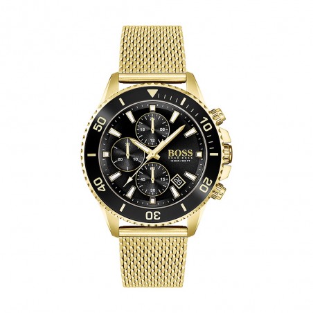 Montre Homme Hugo Boss Admiral  - Boîtier acier doré - Bracelet acier doré - Ref 1513906