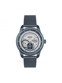 Montre Homme Hugo Boss Automatique Sport Lux  - Boîtier acier bleu - Bracelet acier bleu - Ref 1513946