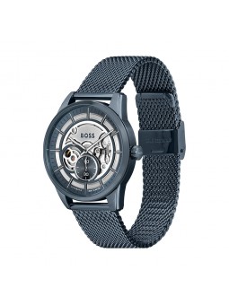 Montre Homme Hugo Boss Automatique Sport Lux  - Boîtier acier bleu - Bracelet acier bleu - Ref 1513946