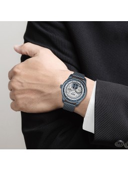 Montre Homme Hugo Boss Automatique Sport Lux  - Boîtier acier bleu - Bracelet acier bleu - Ref 1513946