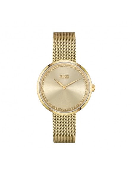 Montre Femme Hugo Boss Praise  - Boîtier acier doré - Bracelet acier doré - Ref 1502547