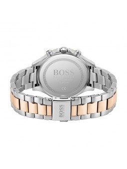 Montre Femme Hugo Boss Hera  - Boîtier acier argenté - Bracelet acier argenté et doré rose - Ref 1502564