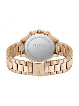 Montre Femme Hugo Boss Sport Lux  - Boîtier acier doré rose - Bracelet acier doré rose - Ref 1502566
