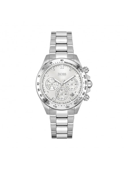 Montre Femme Hugo Boss Sport Lux  - Boîtier acier argenté - Bracelet acier argenté - Ref 1502616