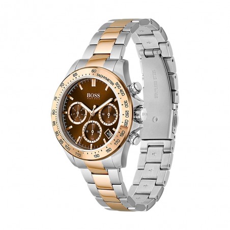 Montre Femme Hugo Boss Sport Lux  - Boîtier acier argenté - Bracelet acier argenté et doré Rose - Ref 1502617