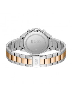 Montre Femme Hugo Boss Sport Lux  - Boîtier acier argenté - Bracelet acier argenté et doré rose - Ref 1502617