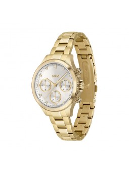 Montre Femme Hugo Boss Sport Lux  - Boîtier acier doré - Bracelet acier doré - Ref 1502628
