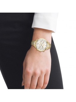 Montre Femme Hugo Boss Sport Lux  - Boîtier acier doré - Bracelet acier doré - Ref 1502628