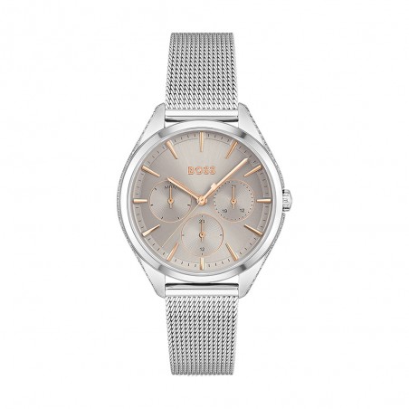 Montre Femme Hugo Boss Business  - Boîtier acier argenté - Bracelet acier argenté - Ref 1502638