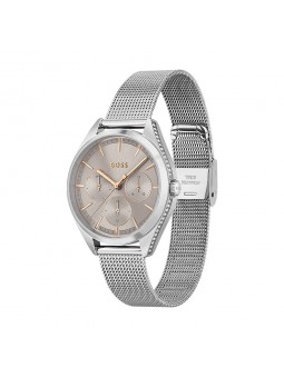 Montre Femme Hugo Boss Business  - Boîtier acier argenté - Bracelet acier argenté - Ref 1502638